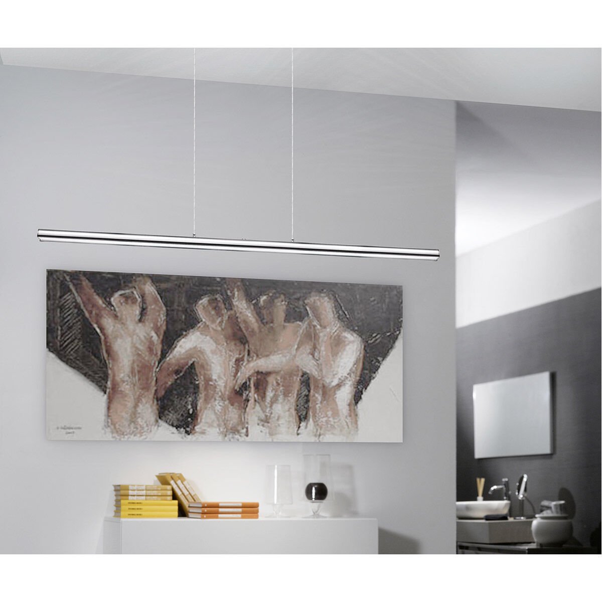 Terros LED 38.25 inch Chrome Linear Pendant Ceiling Light