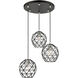 Geometrix 3 Light 20 inch Black Pendant Ceiling Light