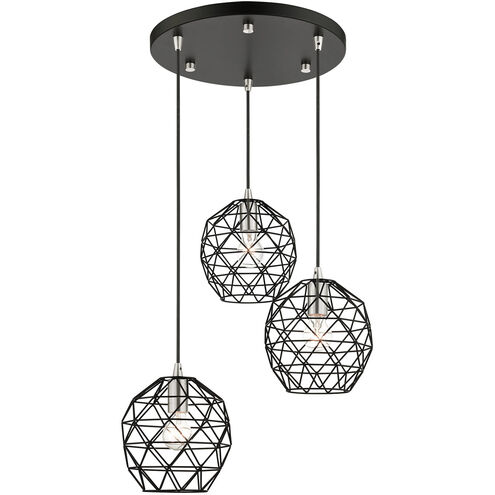 Geometrix 3 Light 20 inch Black Pendant Ceiling Light