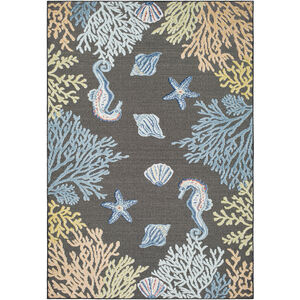 Lakeside 108.27 X 78.74 inch Charcoal/Blue/Cream/Tan/Olive/Mustard Machine Woven Rug in 6.5 x 9