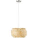 Sora 1 Light 15.75 inch Brushed Nickel Pendant Ceiling Light in Natural Willow