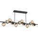 Luna LED 72 inch Matte Black Chandelier Ceiling Light in 2700K LED, Zircon Inner - Bronze Outer, Twisted Branch