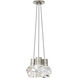 Sean Lavin Kira LED Satin Nickel Pendant Ceiling Light in Gray Cord, LED 90 CRI 3000K, Integrated LED