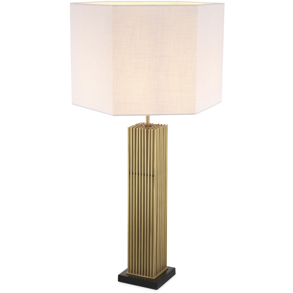 Viggo 34.25 inch 40 watt Antique Brass with Black Marble Base Table Lamp Portable Light