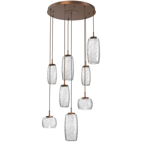 Vessel LED Burnished Bronze Multi-Pendant Ceiling Light in 3000K LED, Clear
