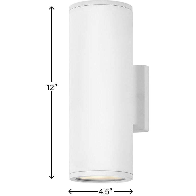 Coastal Elements Silo LED 12 inch Satin White Outdoor Wall Mount Lantern, Up/Down Light