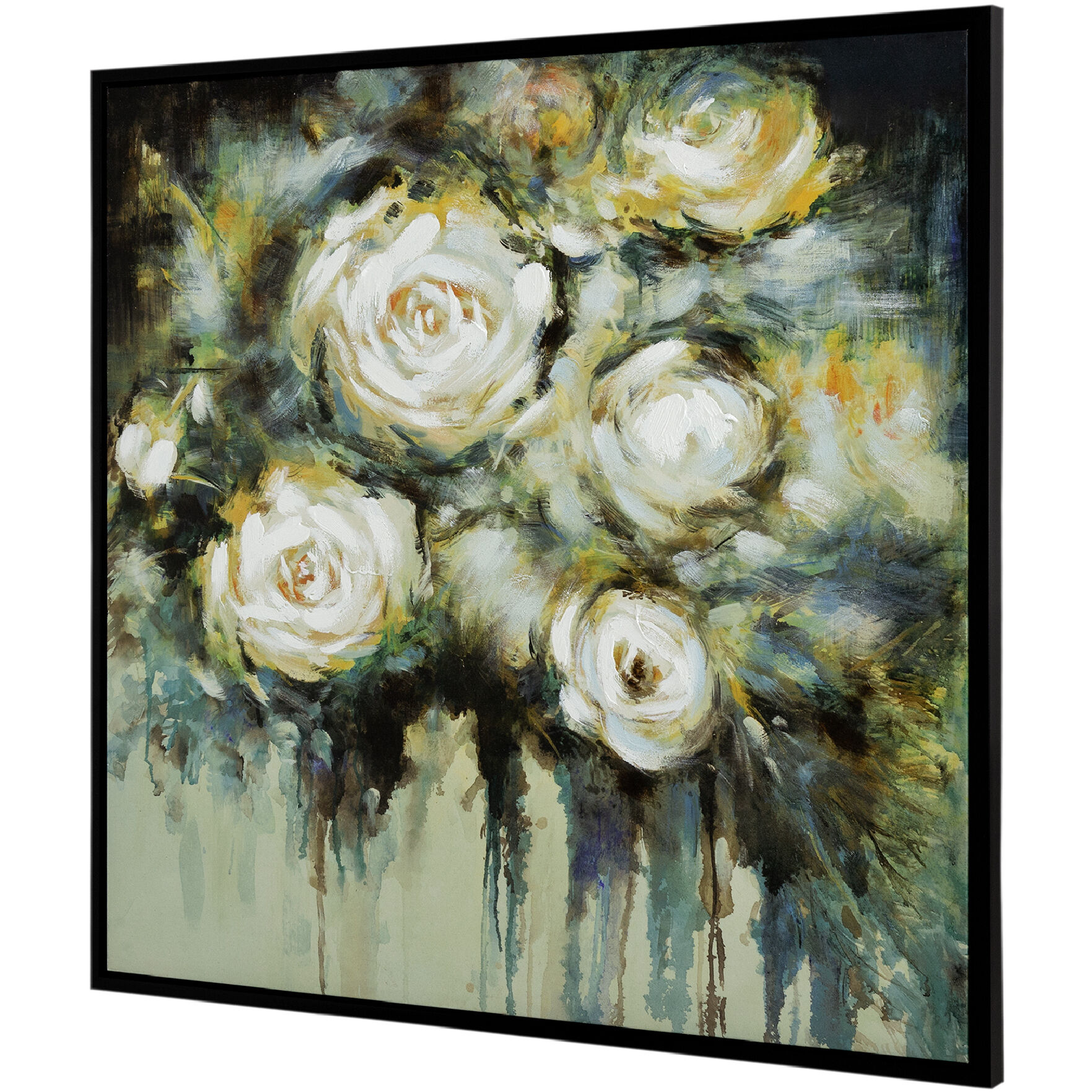 Floral Green/Cream/Black Wall Art