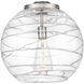 Ballston Athens Deco Swirl LED 15.75 inch Brushed Brass Statement Pendant Ceiling Light in Clear Deco Swirl
