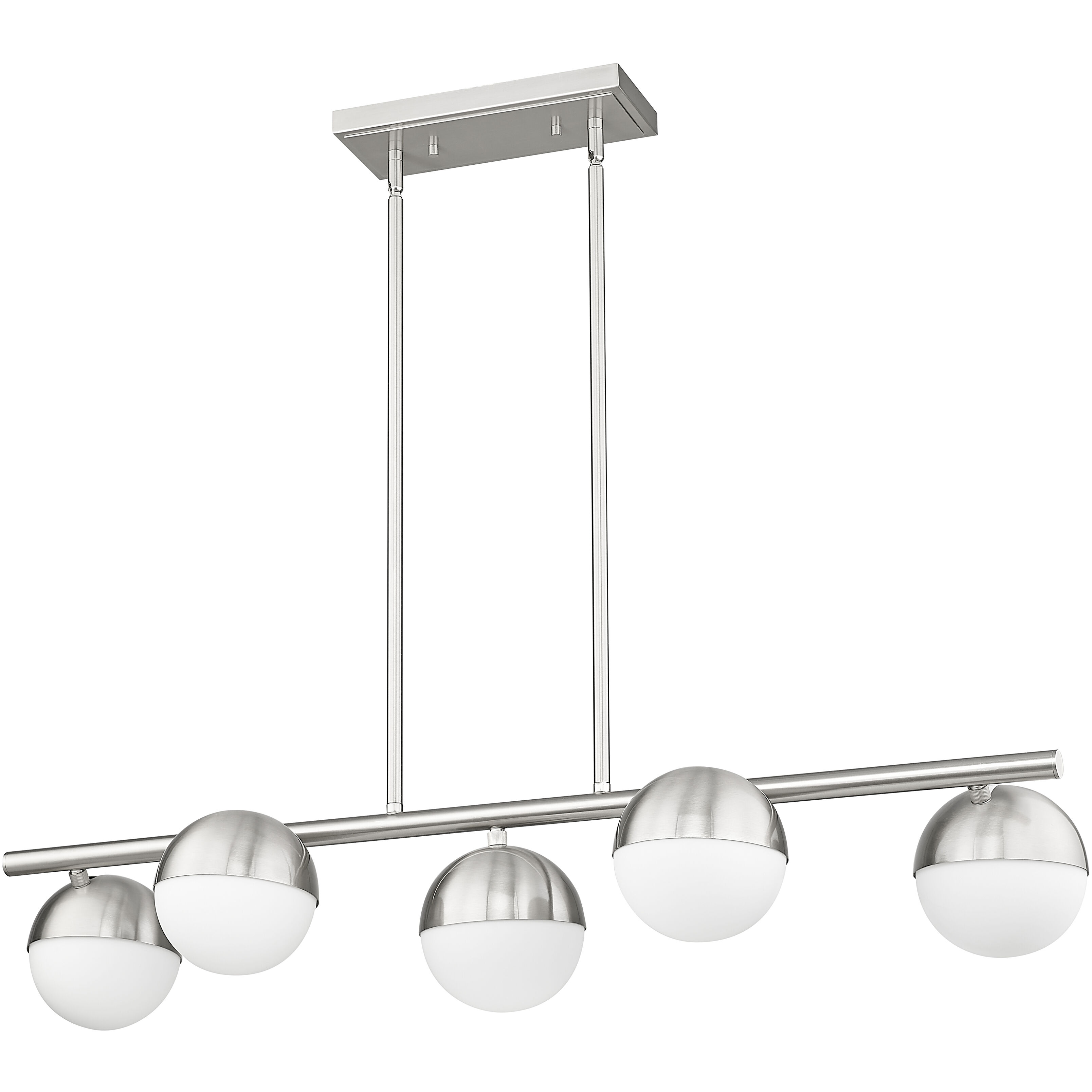 Realm Sphere Linear Chandelier Ceiling Light in Brushed Nickel