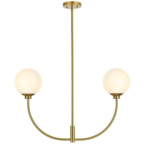 Nyomi 2 Light 30 inch Satin Gold Chandelier Ceiling Light