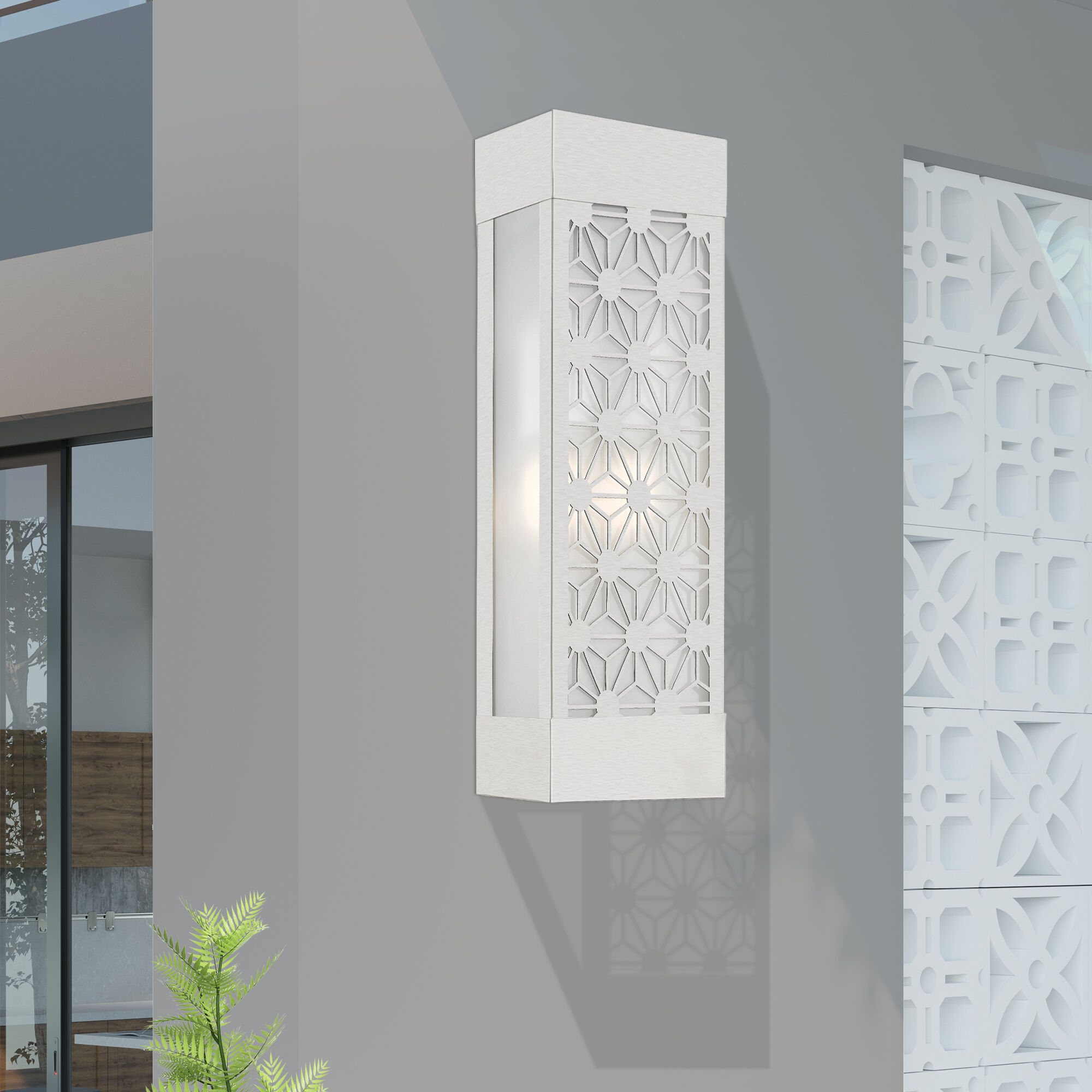 Berkeley 2 Light 17 inch Brushed Nickel Outdoor Sconce