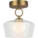 Alora Mood Leota LED 8 inch Brushed Gold Semi-Flush Mount Ceiling Light