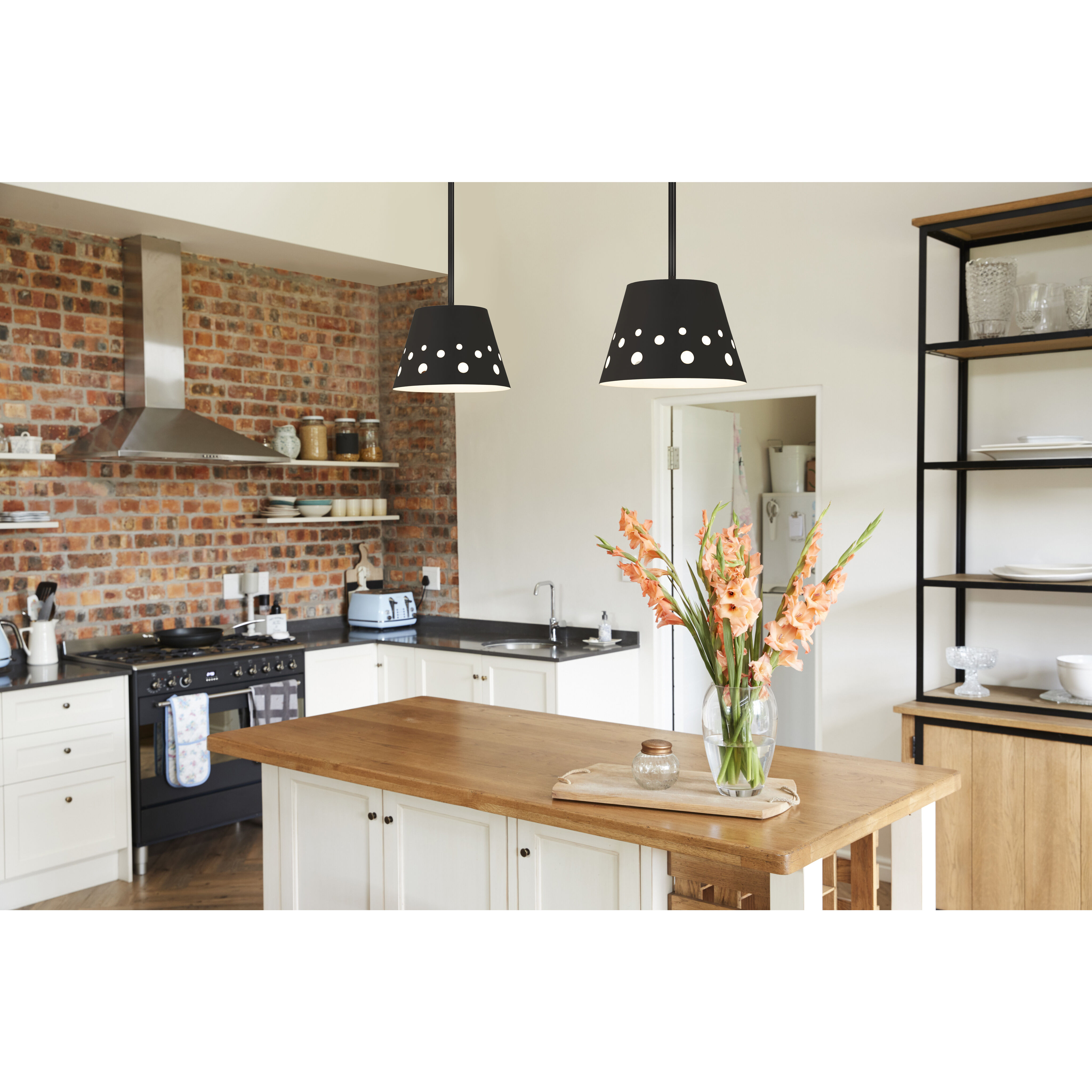 Katie 1 Light 12 inch Matte Black Pendant Ceiling Light