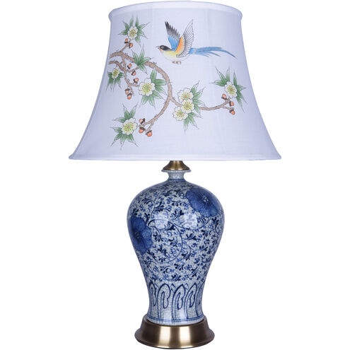 Canada 26 inch 100.00 watt Blue/White Table Lamp Portable Light