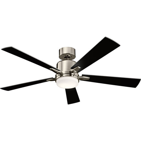 Lucian Elite 52 inch Polished Nickel with Black/Silver Blades Ceiling Fan
