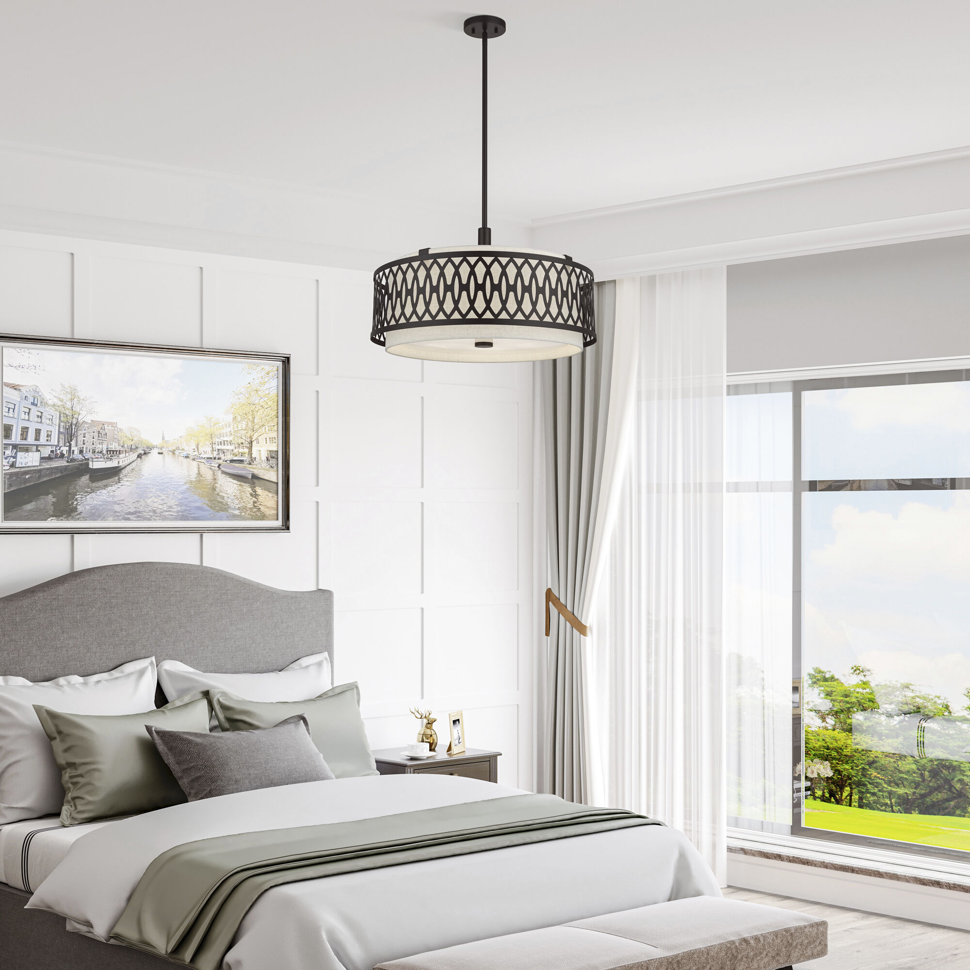 Vistaview 5 Light 24 inch English Bronze Pendant Chandelier Ceiling Light