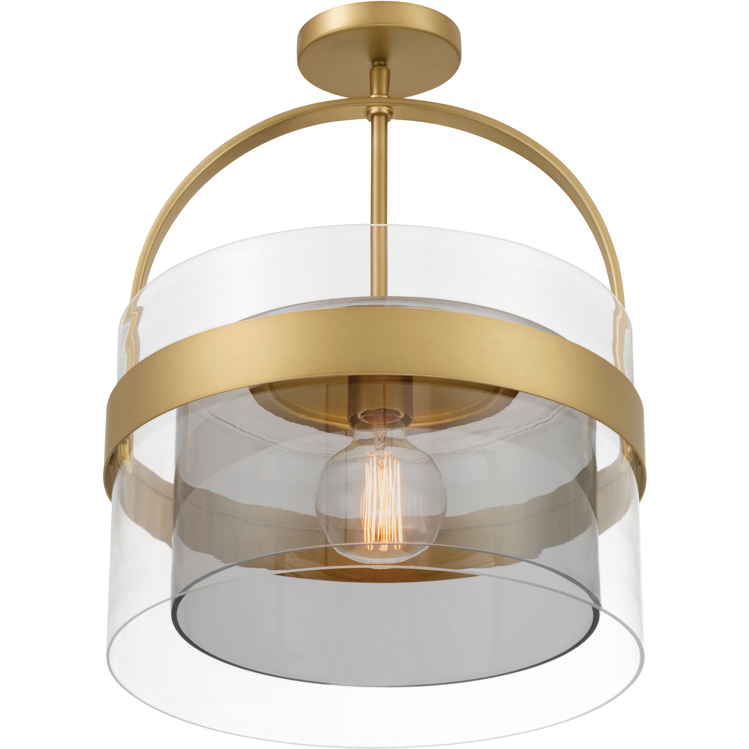 Ravik 1 Light 15.5 inch Legacy Brass Convertible Pendant/Semi-Flush Mount Ceiling Light