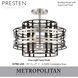 Presten 4 Light 20 inch Brushed Nickel with Sand Coal Semi Flush Ceiling Light