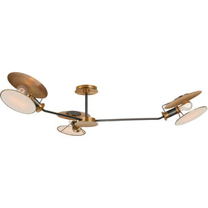Thomas O'Brien Osiris 3 Light 47 inch Bronze with Antique Brass Semi-Flush Mount Ceiling Light in Bronze and Hand-Rubbed Antique Brass, Large