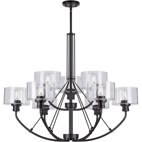 Zane 9 Light 36 inch Black Chandelier Ceiling Light