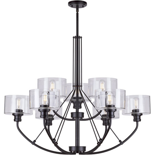 Zane 9 Light 36 inch Black Chandelier Ceiling Light