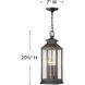 Heritage Revere 3 Light 7 inch Blackened Brass Outdoor Hanging Lantern