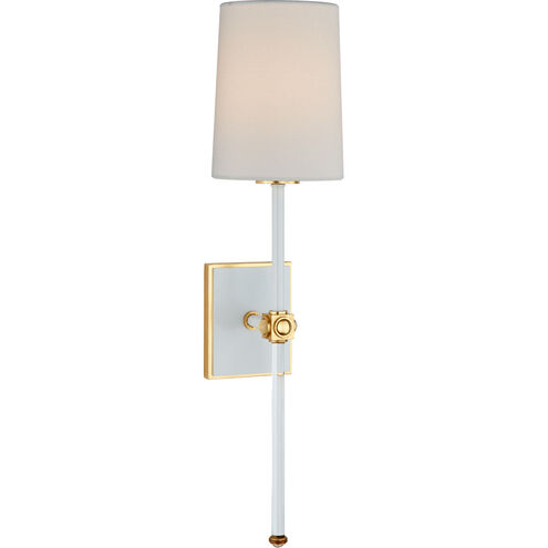 Julie Neill Lucia 1 Light 5.5 inch White and Crystal Tail Sconce Wall Light, Medium