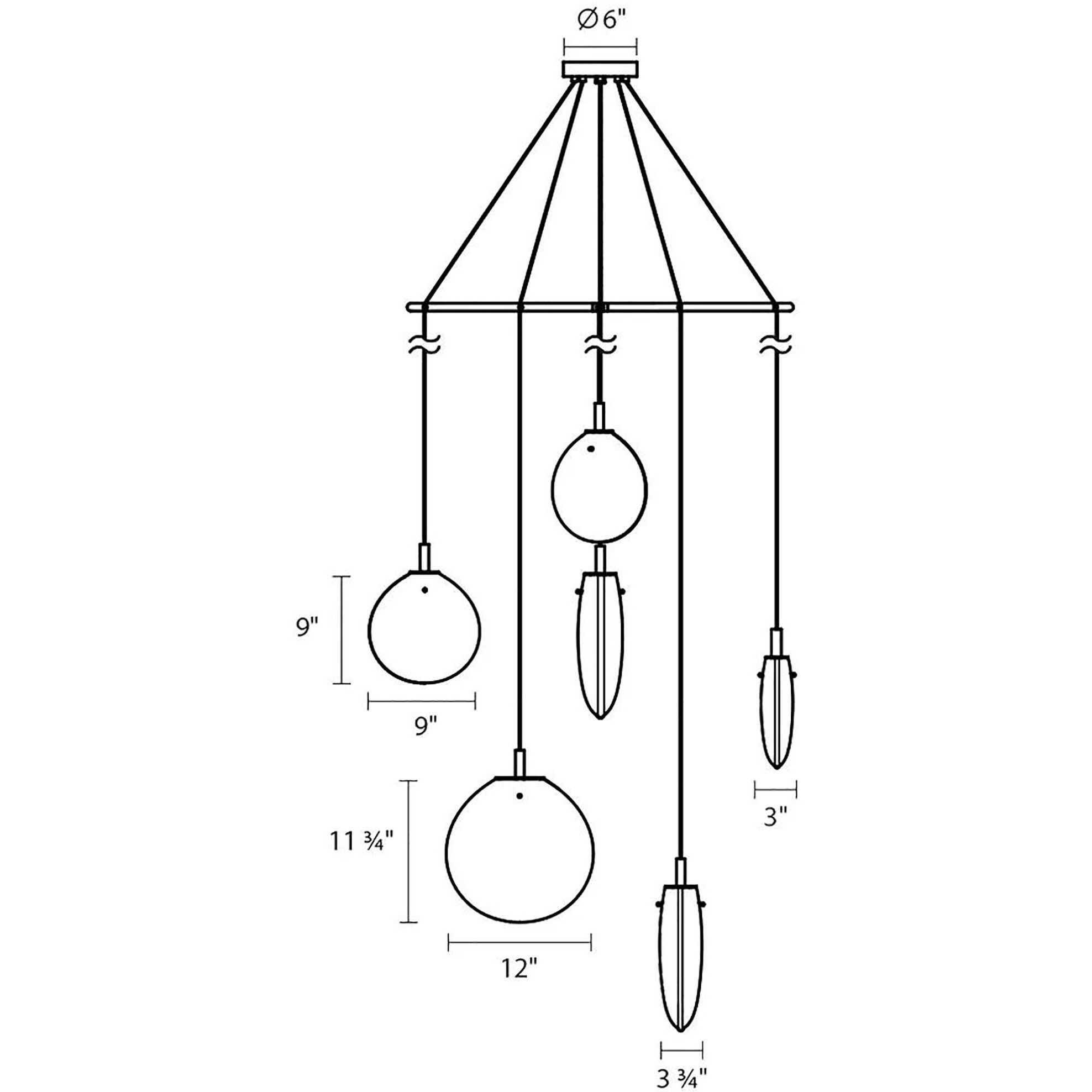Cantina LED 42 inch Satin Black Pendant Ceiling Light in Clear Glass