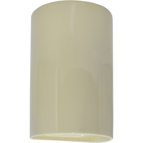 Ambiance 1 Light 9.5 inch Vanilla Gloss Outdoor Wall Sconce in Incandescent, Small