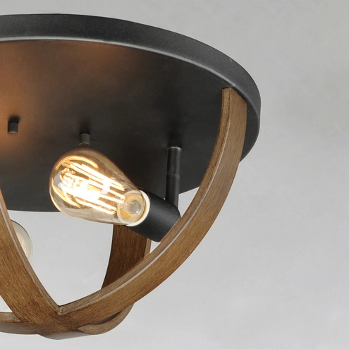 Compass Rally Ceiling Light Compass 2 Light 15.75 inch Antique Pecan and Black Flush Mount Ceiling ...