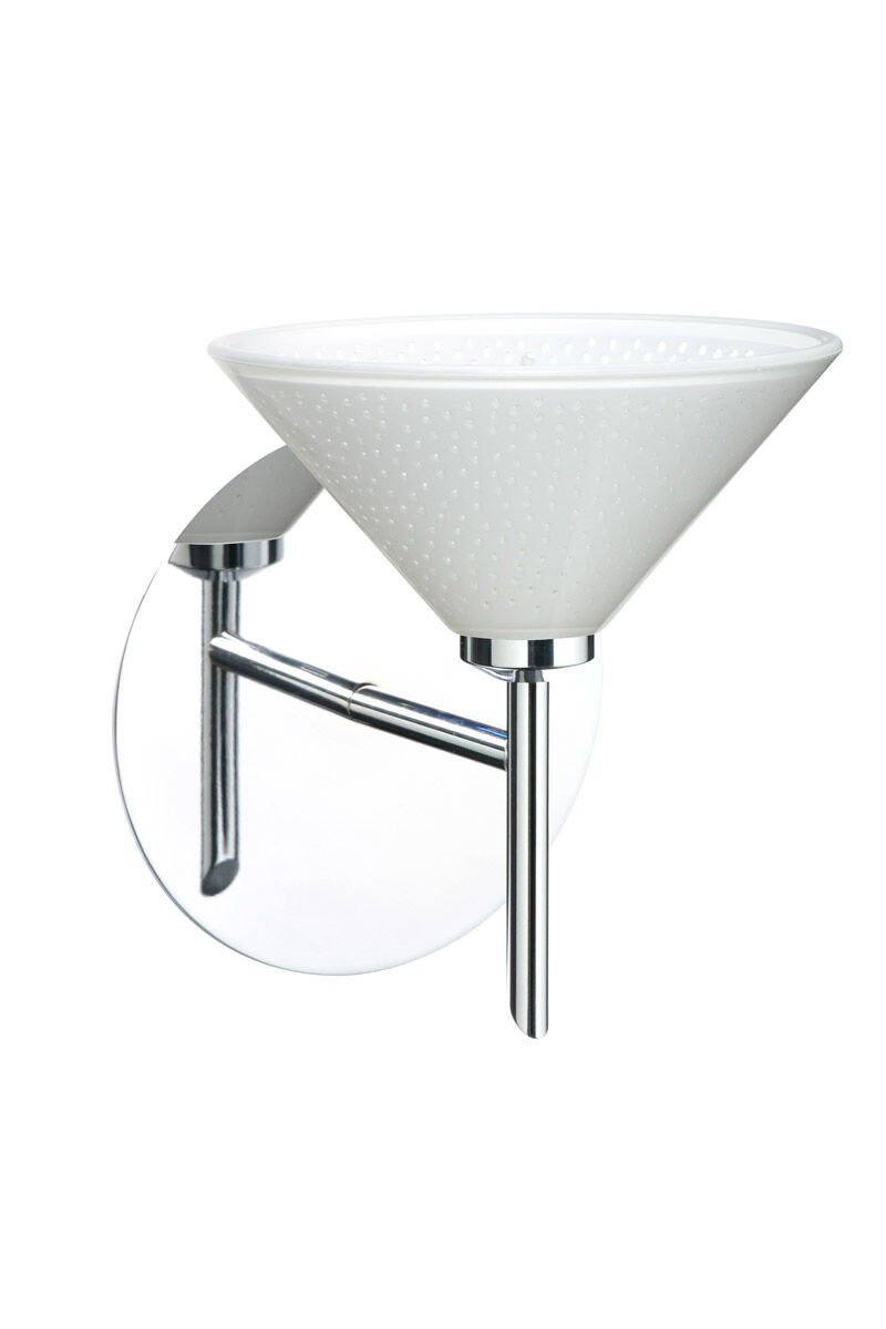 Kona LED 6 inch Chrome Mini Sconce Wall Light in White Starpoint Glass