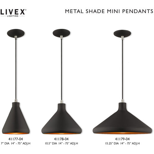Allison 1 Light 7 inch Black Mini Pendant Ceiling Light