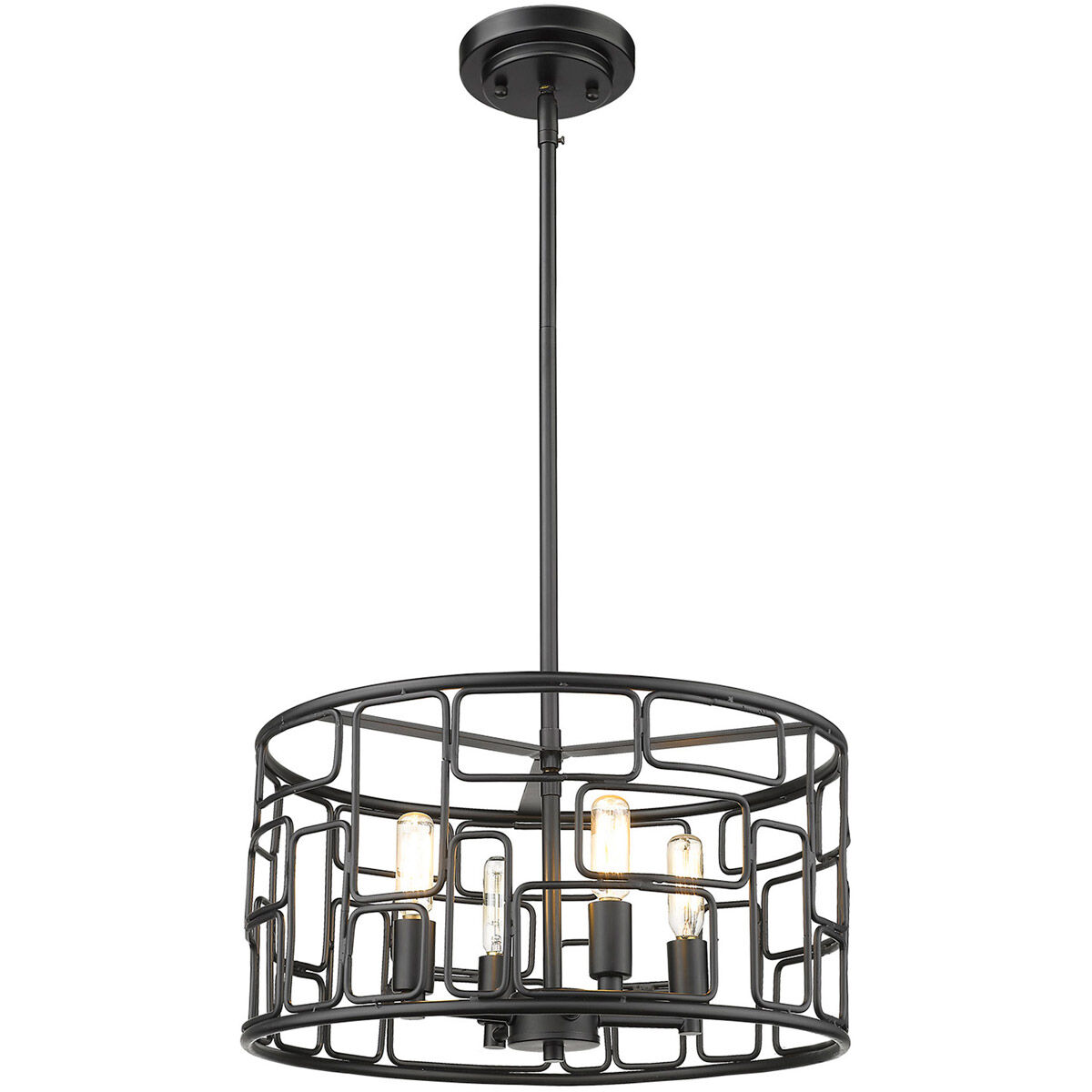 Amoret 4 Light 16 inch Matte Black Convertible Pendant Ceiling Light