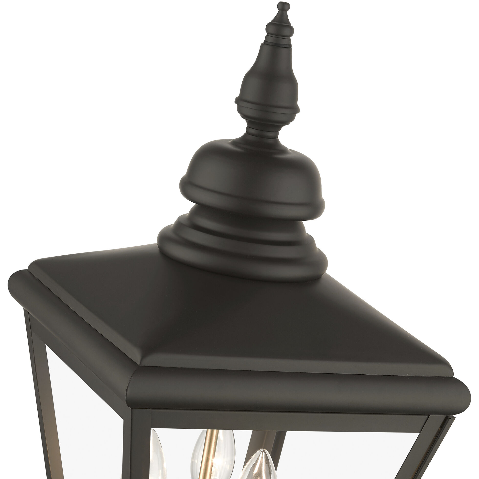 Adams 3 Light 26.75 inch Bronze with Antique Brass Finish Cluster Outdoor Large Post Top Lantern