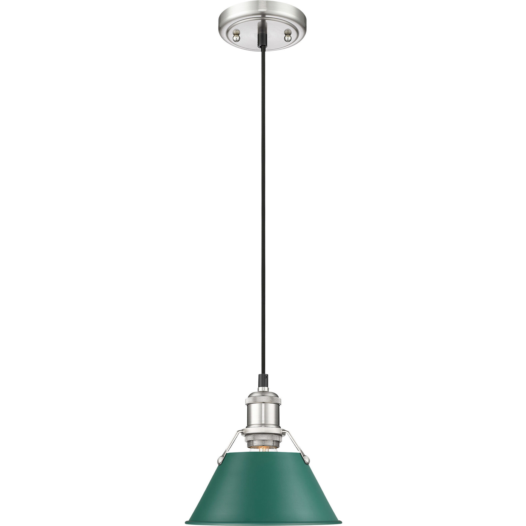 Yep Orwell Pendant Ceiling Light in Pewter, Pine Green, Small