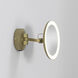 Mascali LED 11.26 inch Matte Brushed Brass Bathroom Magnifying Mirror Wall Light