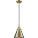 Downtown Urban Appalachian 1 Light 8 inch Antique Brass Mini Pendant Ceiling Light