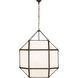 Suzanne Kasler Morris LED 30.5 inch Antique Zinc Grande Lantern Pendant Ceiling Light in White Glass, Grande