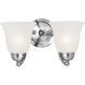 Basix 2 Light 13.5 inch Polished Chrome Wall Sconce Wall Light
