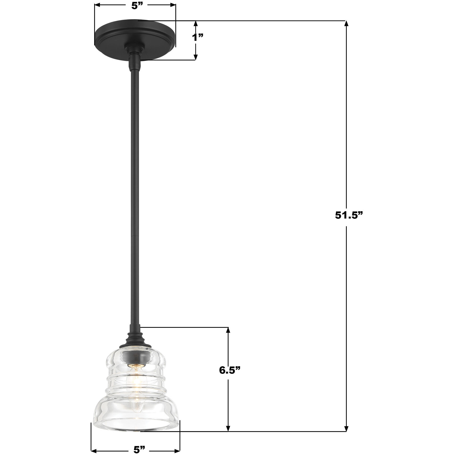 Gregory 1 Light 5 inch Matte Black Mini Pendant Ceiling Light