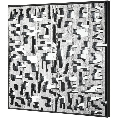 Mapped Silver with Black and Clear Dimensional Wall Art