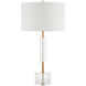 Deville 31 inch 150 watt Clear and Antique Brass Table Lamp Portable Light