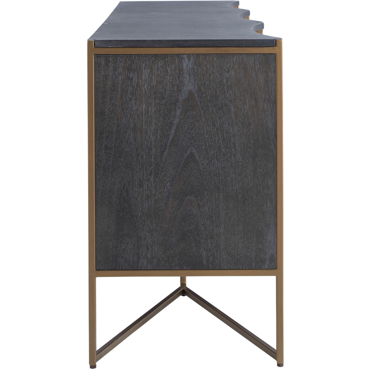 Jameson Natural Black / Black Faux Shagreen / Stained Gold Cabinet