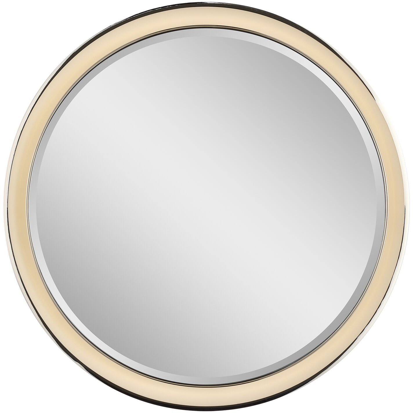 Thomas O'Brien Tricia 24 X 24 inch Matte White and Polished Nickel Illuminated Round Mirror