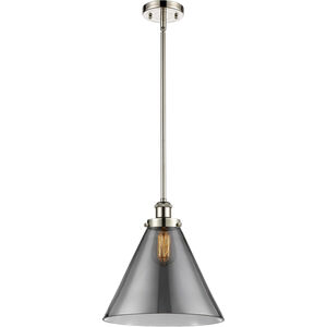 Ballston X-Large Cone LED 8 inch Polished Nickel Pendant Ceiling Light in Plated Smoke Glass