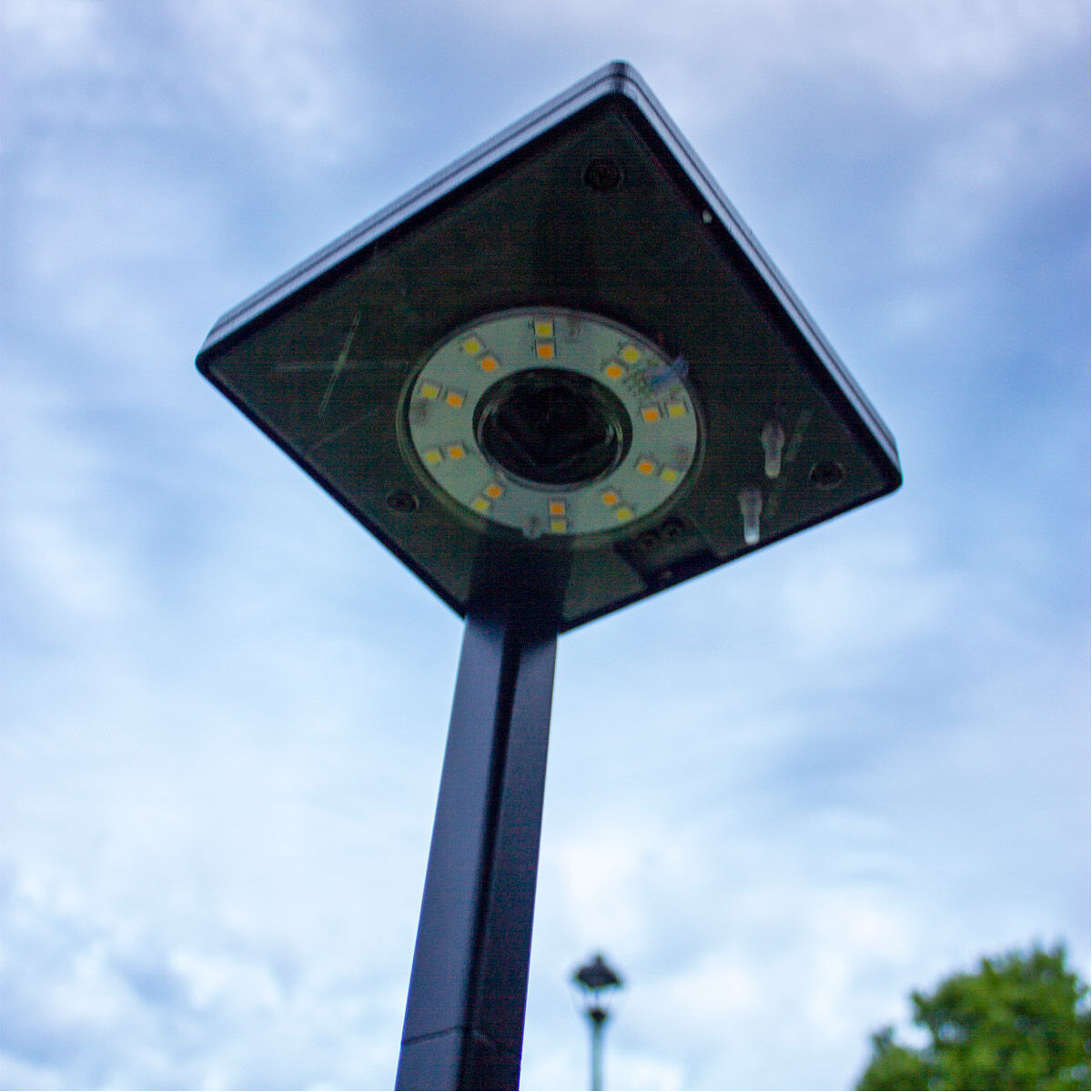 Contemporary Square Black Path Light, Solar