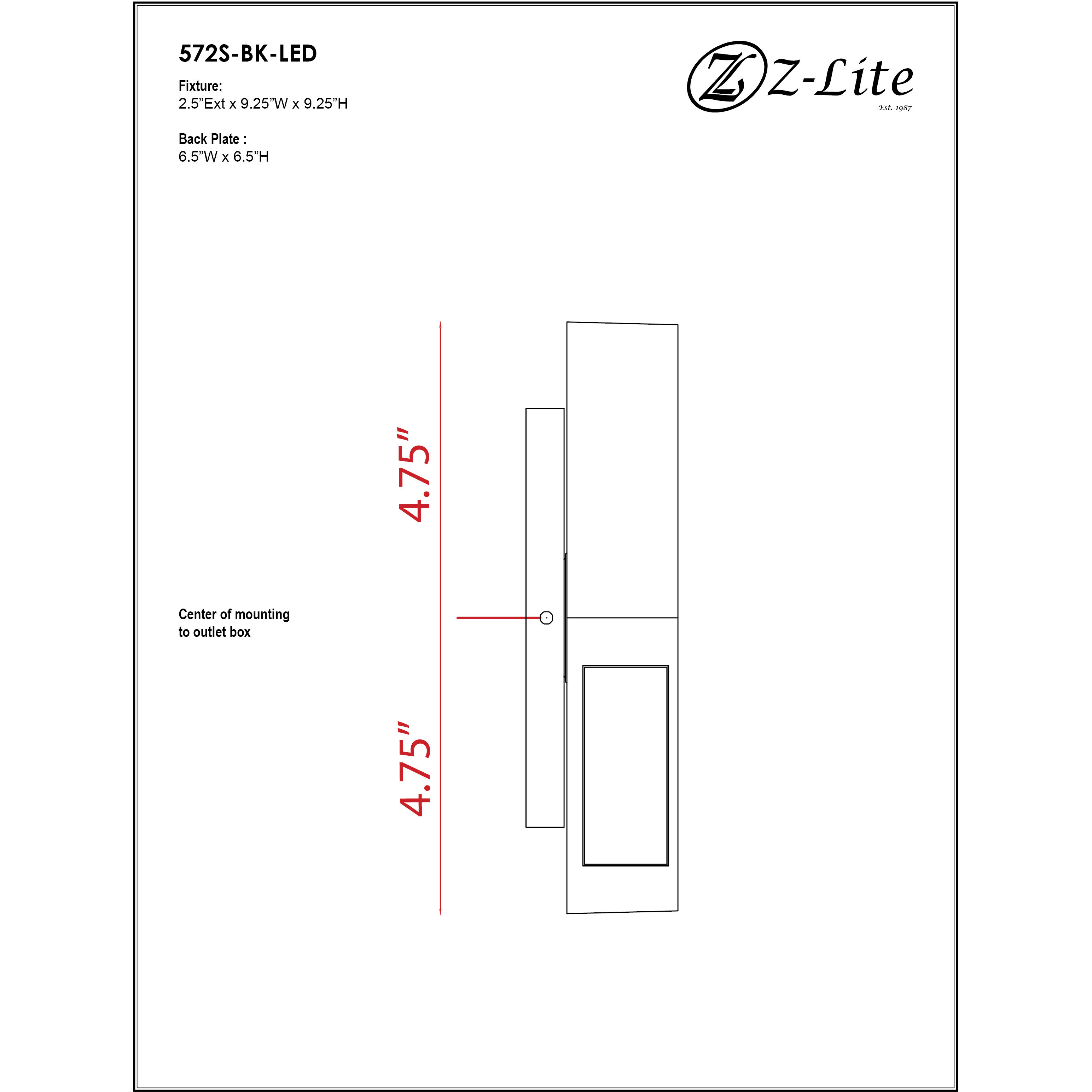 Quadrate LED 9.25 inch Black Outdoor Wall Light