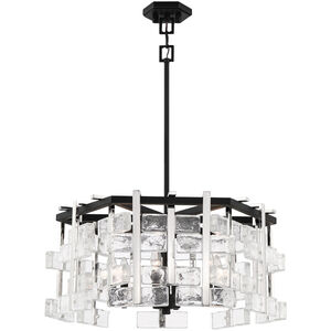 Painesdale 6 Light 27.75 inch Sand Coal And Polished Nickel Pendant Ceiling Light