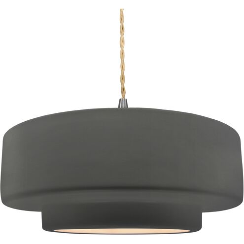 Radiance LED 16.25 inch Gloss Grey and Brushed Nickel Pendant Ceiling Light