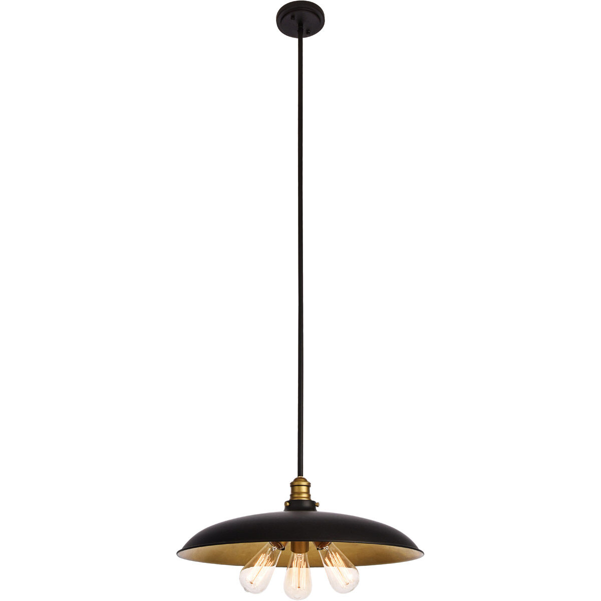 Anders 3 Light 20.5 inch Black and Brass Chandelier Ceiling Light